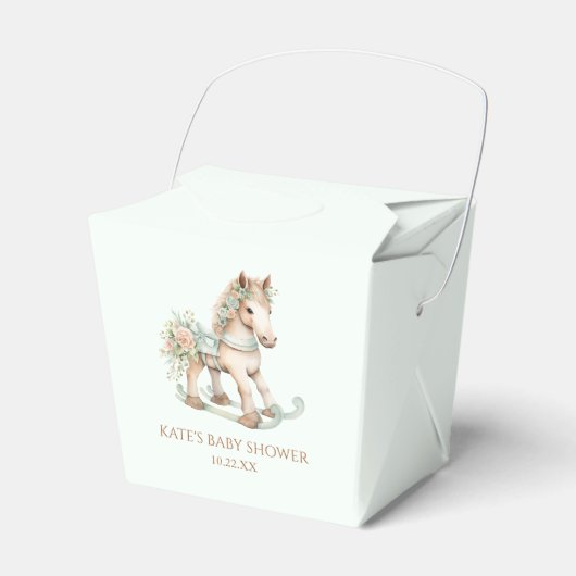 Bloemen  Speelgoed Rocking Horse Baby shower Bedankdoosjes (Voorkant Zijde)