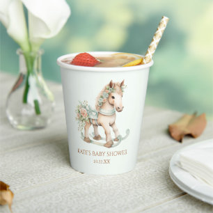 Bloemen  Speelgoed Rocking Horse Baby shower Papieren Bekers