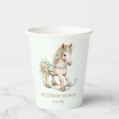Bloemen  Speelgoed Rocking Horse Baby shower Papieren Bekers (Voorkant)