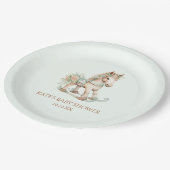 Bloemen  Speelgoed Rocking Horse Baby shower Papieren Bordje (Gekanteld)