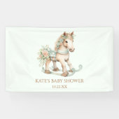 Bloemen  Speelgoed Rocking Horse Baby shower Spandoek (Horizontaal)