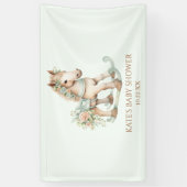 Bloemen  Speelgoed Rocking Horse Baby shower Spandoek (Verticaal)
