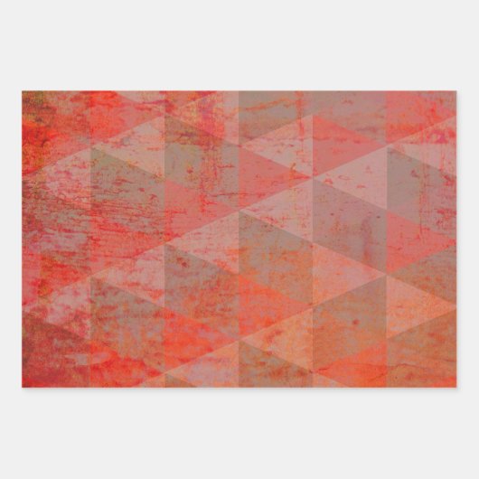 Bloemen, spelden en geometrische | Warm Colours Inpakpapier Vel (Voorkant 3)