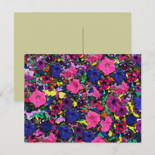 Bloemen spelen ~ Briefkaart / Uitnodiging (Voorkant / Achterkant)