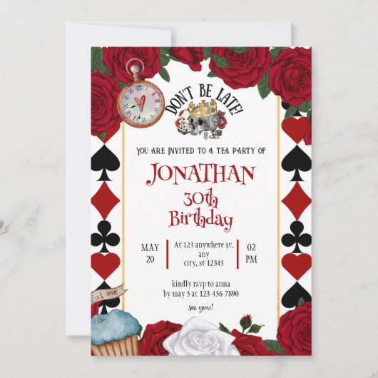 Bloemen Spelen Kaart Verjaardagsuitnodiging (Voorkant)