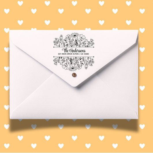 Bloemen Split Monogram Thema Rubberstempel