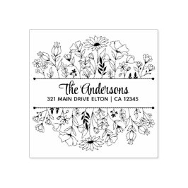 Bloemen Split Monogram Thema Rubberstempel