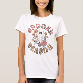 Bloemen Spooky Seizoen Ghost T-shirt