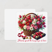 Bloemen spreken - Valentijnskaart Bedankkaart (Voorkant / Achterkant)