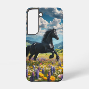 Bloemen/springpaard/hengst Samsung Galaxy Hoesje