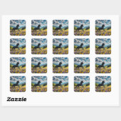Bloemen/springpaard/hengst Vierkante Sticker (Vel)