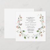 Bloemen sprookje tuin bruiloft kaart (Voorkant / Achterkant)