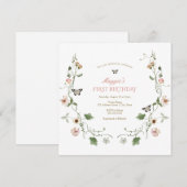 Bloemen sprookje tuin verjaardag kaart (Voorkant / Achterkant)