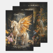 Bloemen Sprookjesbos Eenhoorn Magisch Inpakpapier Vel