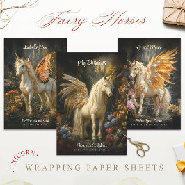 Bloemen Sprookjesbos Eenhoorn Magisch Inpakpapier Vel