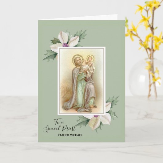 Bloemen | St. Joseph | Jezus| Vaderdag Kaart (Gele Bloem)