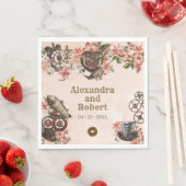 Bloemen Steampunk bruiloft Servet (Insitu)