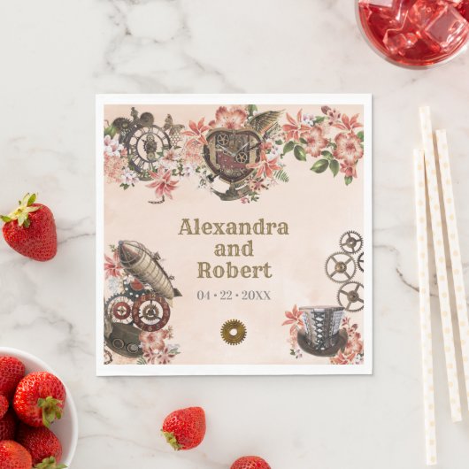 Bloemen Steampunk bruiloft Servet (Insitu)