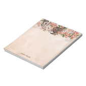 Bloemen Steampunk bruiloft speciale gelegenheid Notitieblok (Linkerzijde)