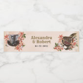 Bloemen Steampunk bruiloft Waterfles Etiket (Enkel label)