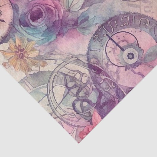 Bloemen Steampunk Tissuepapier (Detail)