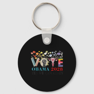 Bloemen Stem Obama 2028 laat dit President 202 rep Sleutelhanger