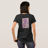  Bloemen Stempel Design – Paarse Bloem T-shirt (Achterkant volledig)