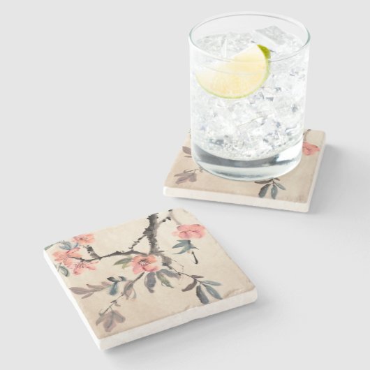 Bloemen Stenen Onderzetter (Zijkant)