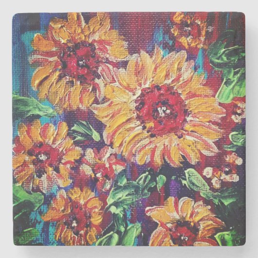 Bloemen Stenen Onderzetter (Voorkant)