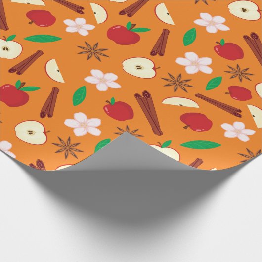 Bloemen, steranijs, kaneel Herfst naadloos Cadeaupapier (Hoek)