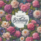 Bloemen sticker : Happy birthday (Voorkant)