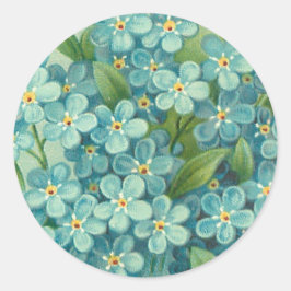 Bloemen  sticker met blauw vergeet-me-nots