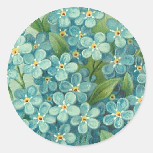 Bloemen  sticker met blauw vergeet-me-nots (Voorkant)