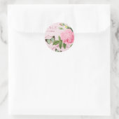 Bloemen  sticker w / roze roos (Tas)