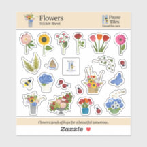 Bloemen Stickerblad