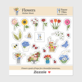 Bloemen Stickerblad Sticker