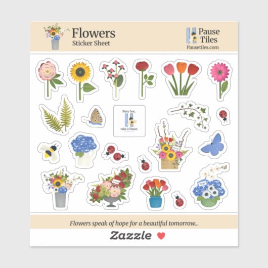Bloemen Stickerblad Sticker (Vel)
