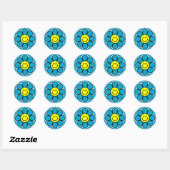 Bloemen Stickers (blauw) (Vel)