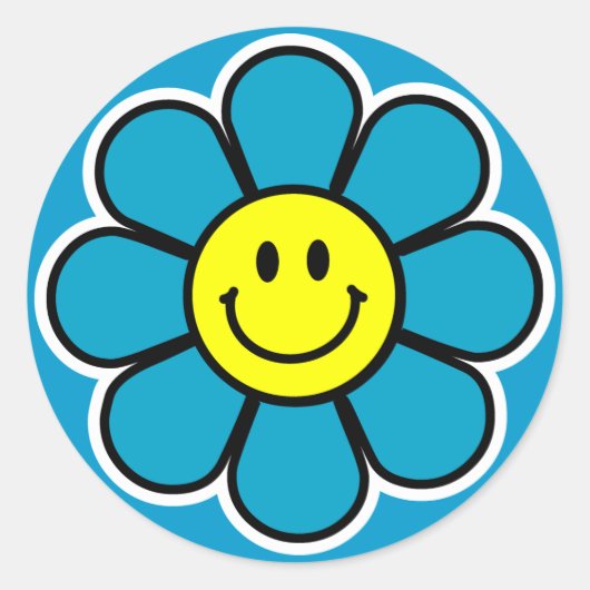 Bloemen Stickers (blauw) (Voorkant)