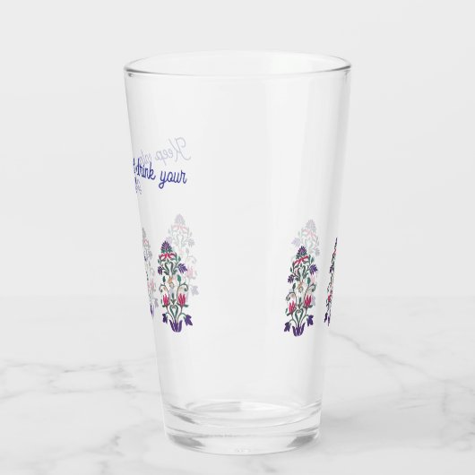 Bloemen  stijl Chanoeka glas met offerte (Links)