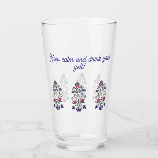 Bloemen  stijl Chanoeka glas met offerte (Voorkant)