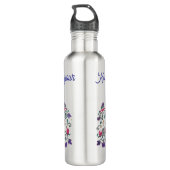 Bloemen  stijl Hanukkah tumbler met quote Waterfles (Achterkant)
