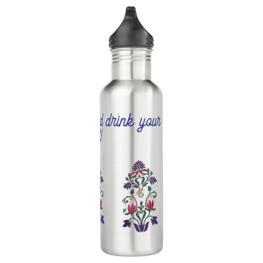 Bloemen  stijl Hanukkah tumbler met quote Waterfles (Rechts)