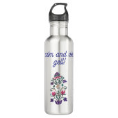 Bloemen  stijl Hanukkah tumbler met quote Waterfles (Voorkant)