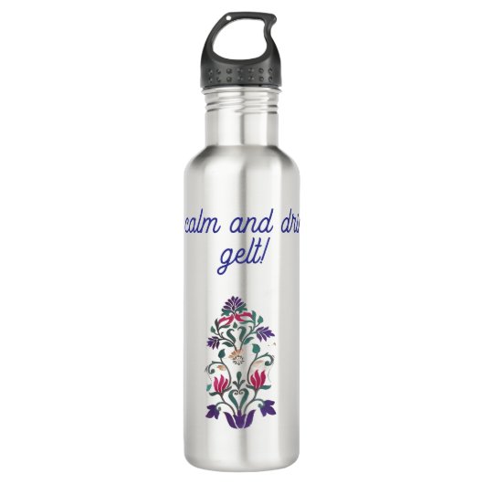 Bloemen  stijl Hanukkah tumbler met quote Waterfles (Voorkant)