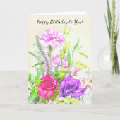 Bloemen Stijl Verjaardag Kaart (Voorkant)