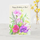  Bloemen  Stijl Verjaardag Kaart (Gele Bloem)