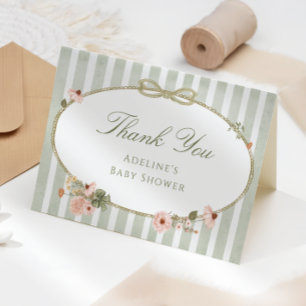 Bloemen  Stile Herfst Baby shower Bedankt Kaart