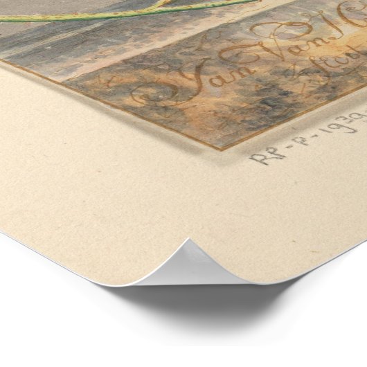 Bloemen Stilleven met rand Poster (Hoek)