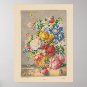 Bloemen Stilleven met  rand Poster